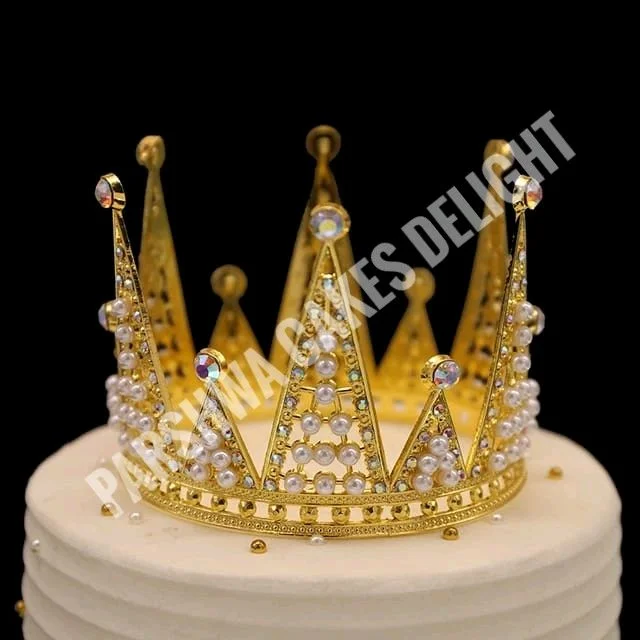 Vintage Cake Crown - 1 Pc, Gold