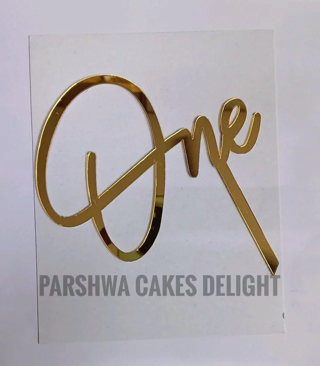 ACRYLIC TOPPER N - 203 One, Gold, 5 Inches