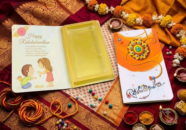 Rakhi Bar Book - Delight 3, Orange, 10 Pcs Pack