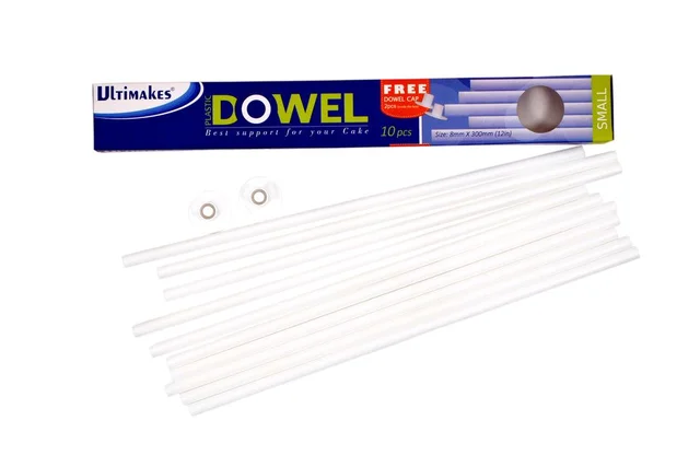 Ultimakes Plastic Dowel MEDIUM ( 8 pcs Dowel + 2pcs Dowel Cap Small FREE)