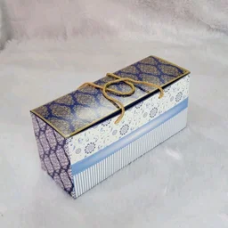 Diwali Festive Gift Hamper Box - Blue Floral, 10 Pcs Pack, 11*4*5 Inches