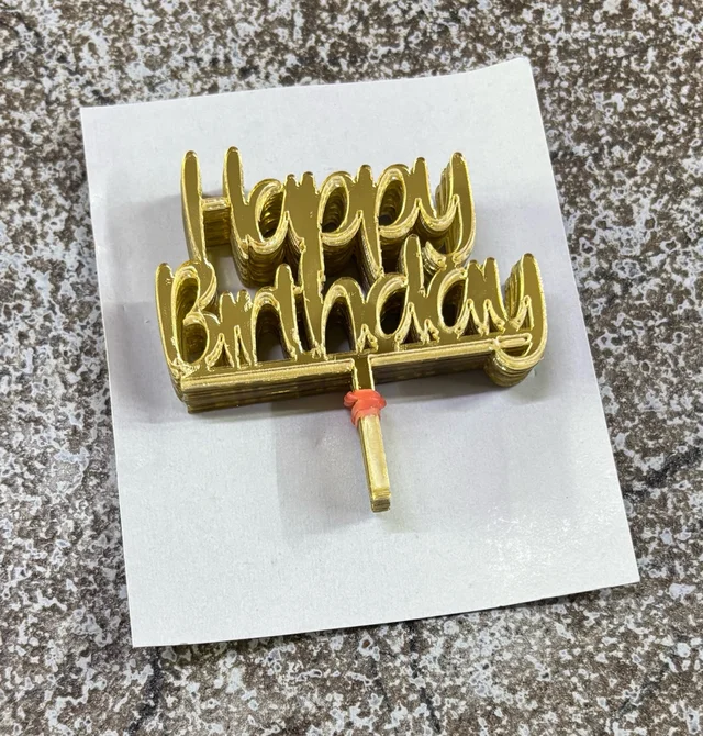 Mini Cake Topper - D55, Gold, 10 Pcs Pack