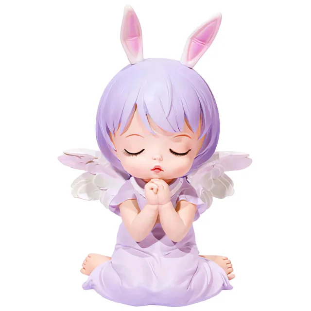 Sitting Angel Doll For Cake Decoration - 1 Pc, Purple