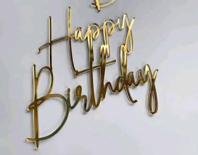 Acrylic Cut Out - Delight 49, Gold, 4 Inches
