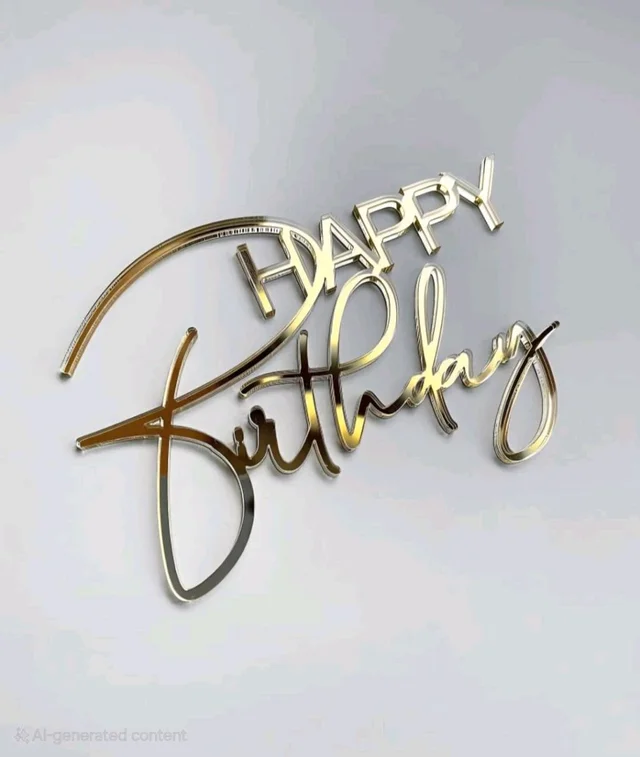 Acrylic Cut Out - Delight 50, Gold, 4 Inches