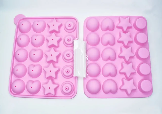 20 in1 Star & Heart Lollipop Chocolate Mould - With Lollipop Sticks