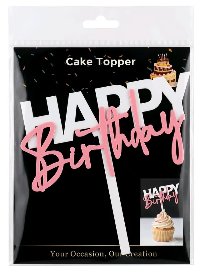 Double Acrylic Cake Topper - 5 Inch, 1 Pc, Delight 3