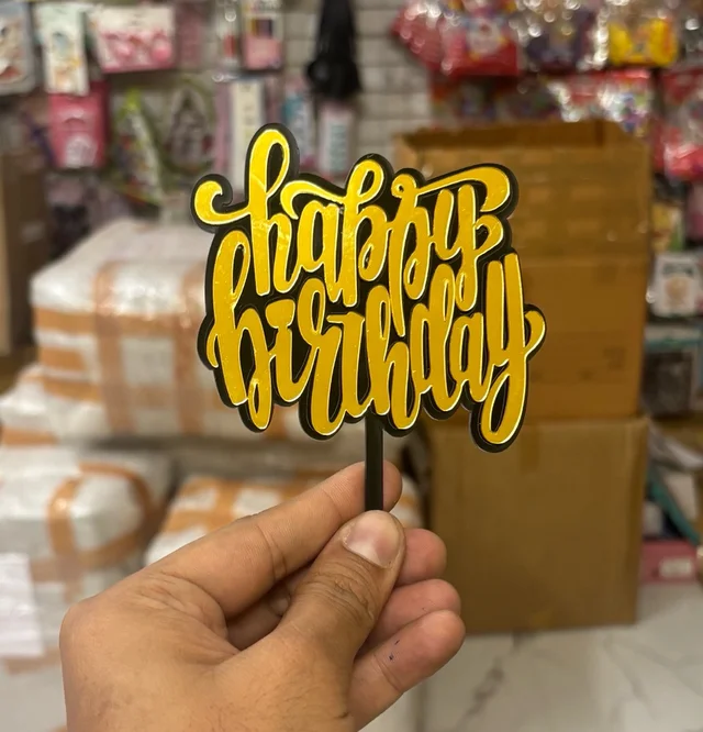 Double Acrylic Cake Topper - 5 Inch, 1 Pc, Delight 5