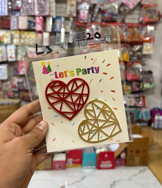 Gold & Red Acrylic Cut Outs - 2 Pcs, L3