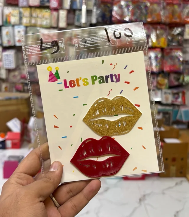 Gold & Red Acrylic Cut Outs - 2 Pcs, L9