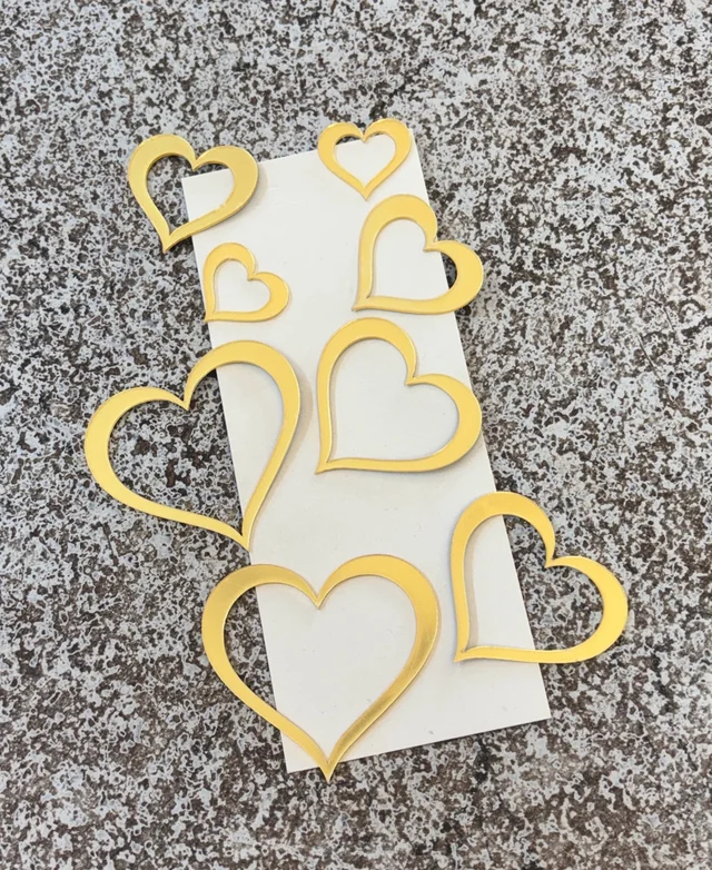 Acrylic Heart Cut Outs - Gold, Delight 1