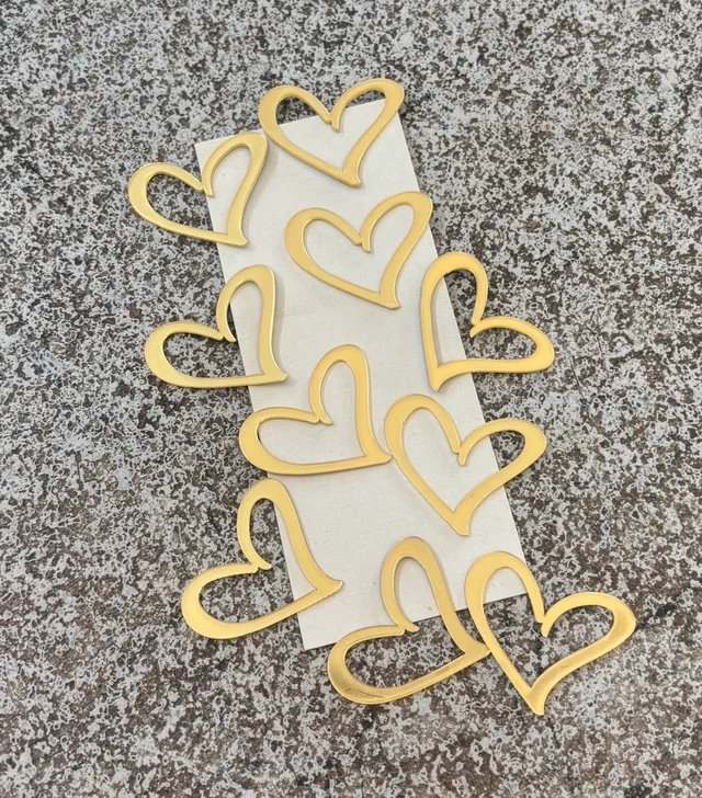 Acrylic Heart Cut Outs - Gold, Delight 4