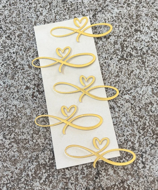 Acrylic Heart Cut Outs - Gold, Delight 7