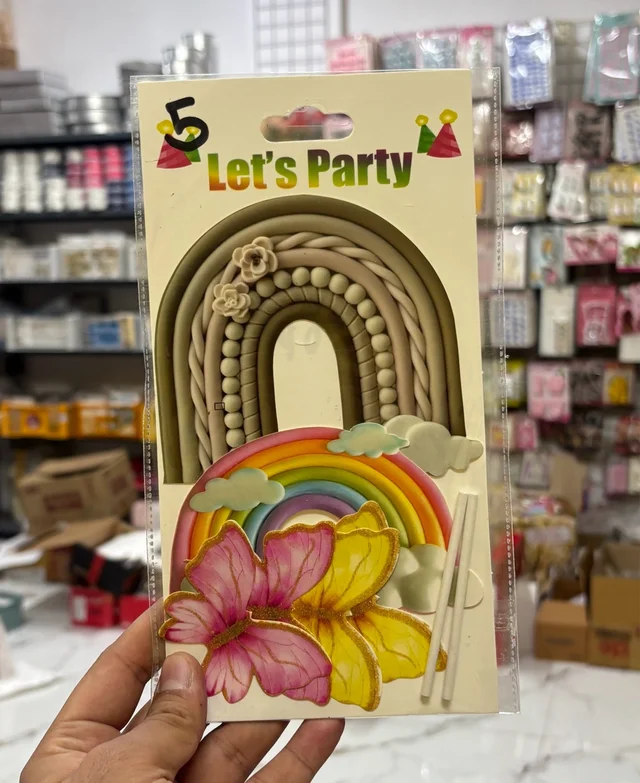 Paper Rainbow Topper Set With Butterflies - 1 Pkt, Delight 5