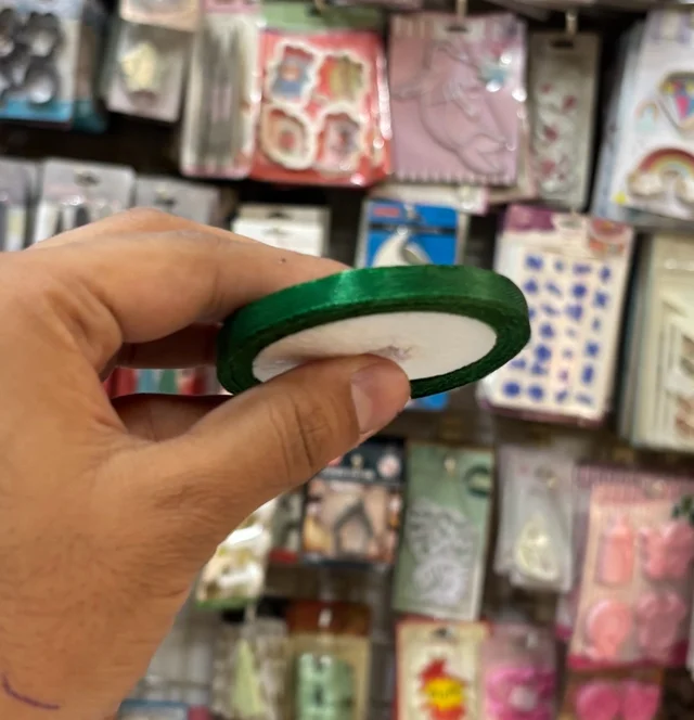 Thin Satin Ribbon - 1/4 Inch, Dark Green