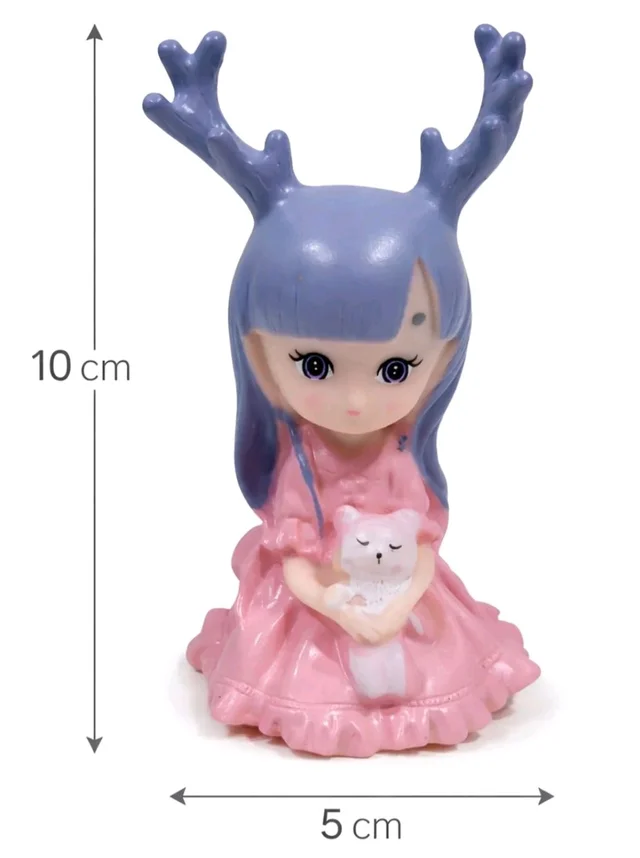 Deer Girl Toy Bunny In Hand - 1 Pc