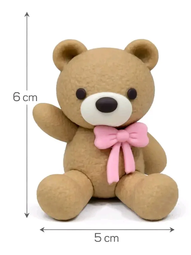 Bear Toy For Cake Decoration - Pink, 1 Pc, Delight 12