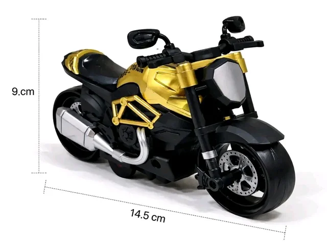 Sports Bike Toy For Cake Decoration - Gold, 1 Pc