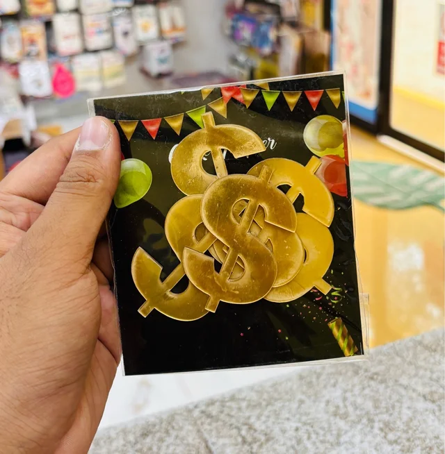 Acrylic Dollar Cut Out - Gold, 5 Pcs