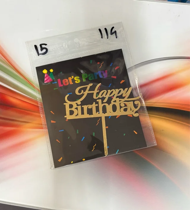 Acrylic 4 inch Cake Topper - 4 Inch, Gold, T15