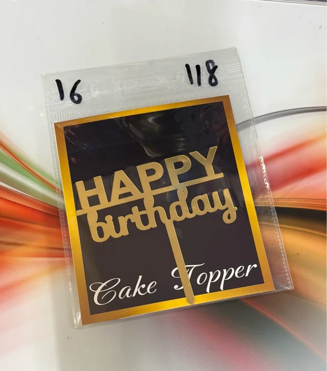 Acrylic 4 inch Cake Topper - 4 Inch, Gold, T16
