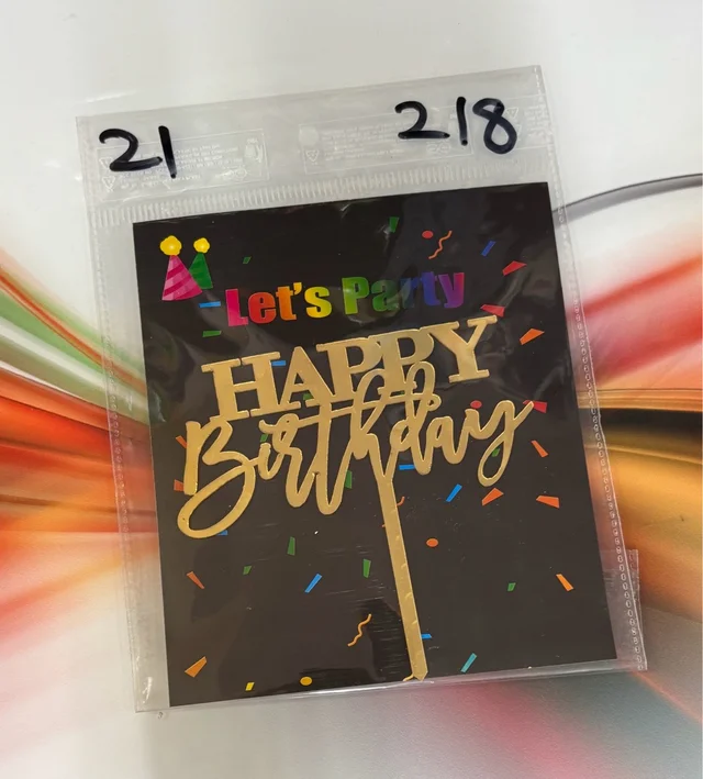 Acrylic 4 inch Cake Topper - 4 Inch, Gold, T21