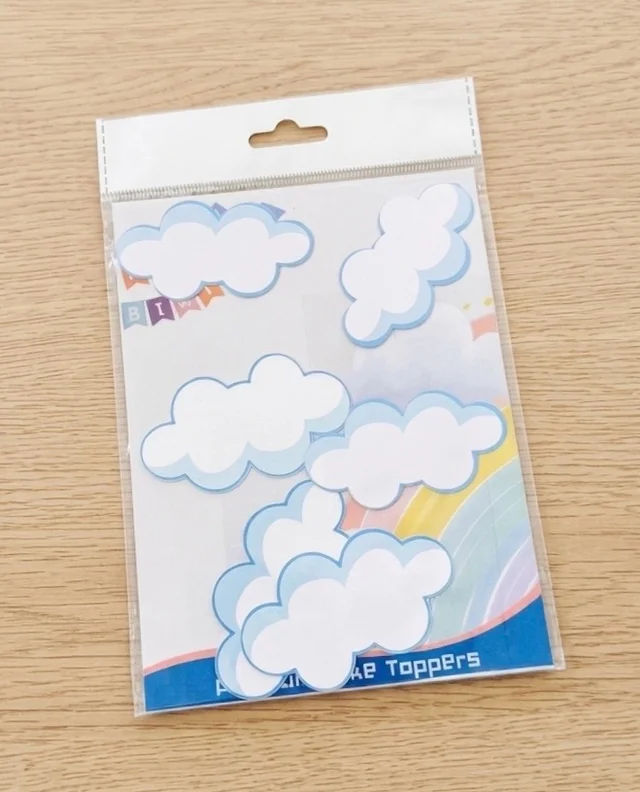 Paper Cloud Topper Without Sticks - 6 Pcs