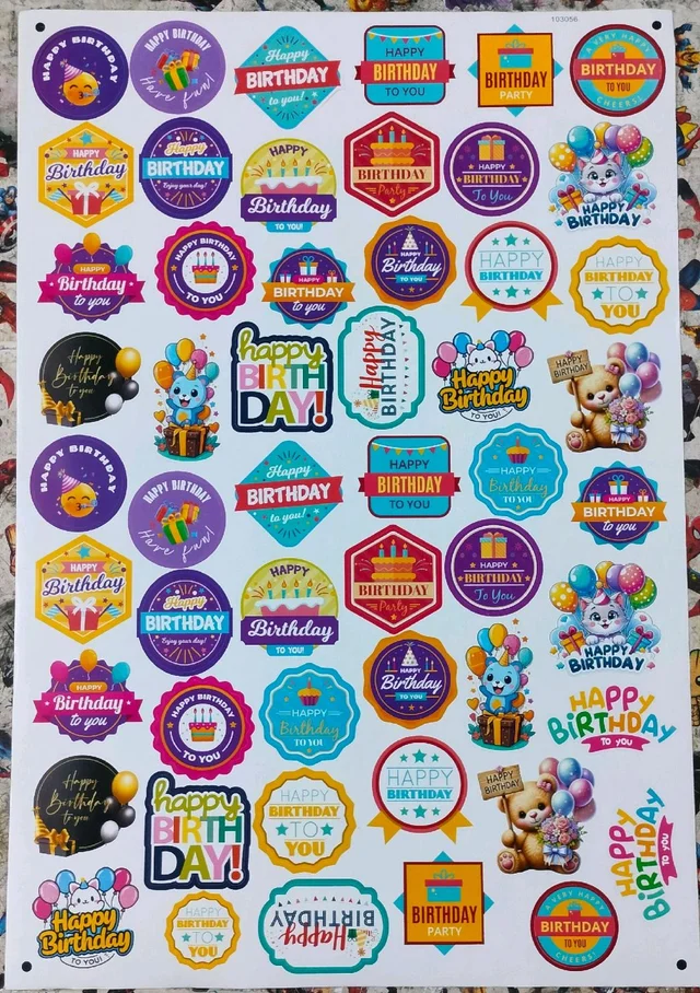 Happy Birthday Sticker Sheet