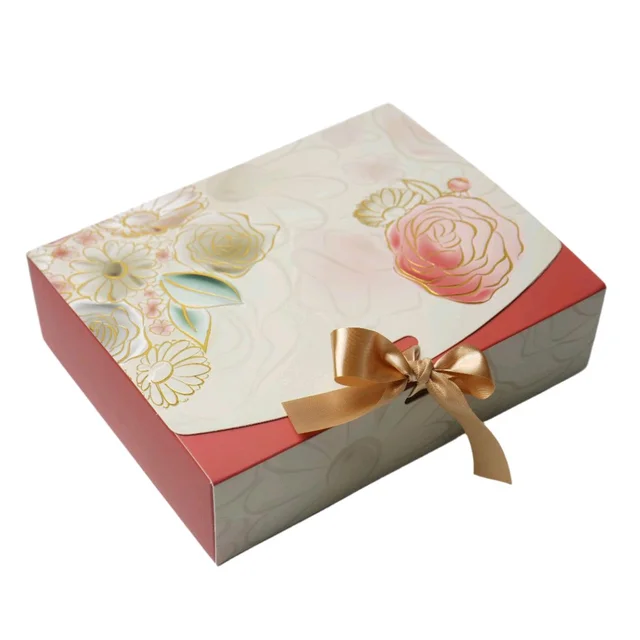 Ribbon Hamper Box - 7.5*6*2 Inches, 10 Pcs Pack, BK95-CM Champange Meadows