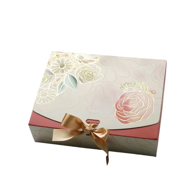 Ribbon Hamper Box - 7.5*6*2 Inches, 10 Pcs Pack, BK95-CM Champange Meadows