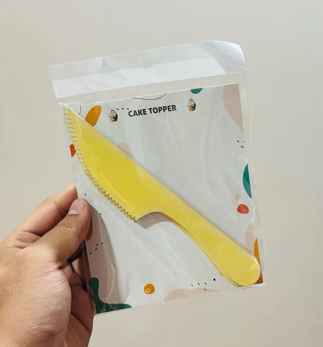 Pastel Cake Cutting Knife - 4 Inch, Yellow, 5 Pcs Pack