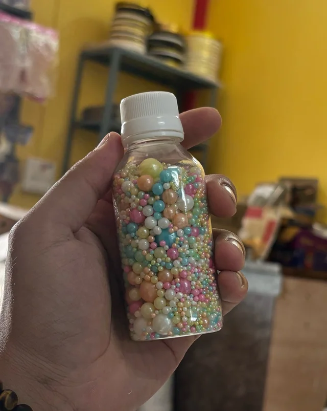 Mix Size Edible Sprinkle Balls - Approx 100g, Pastel Multi