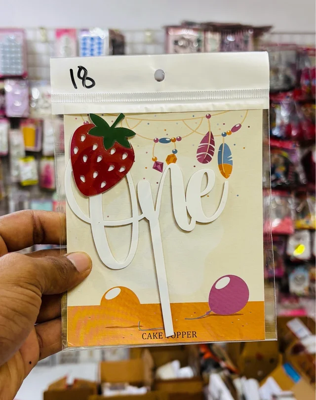 Double Acrylic Cake Topper - 5 Inch, Delight 18