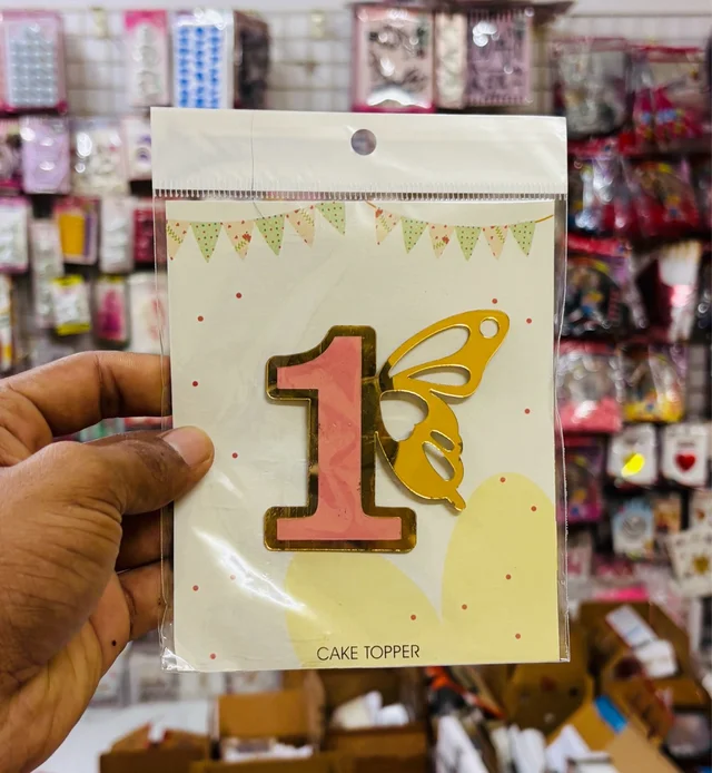 Butterfly Numerical Topper - 3 Inch, No 1