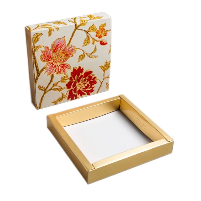 Slider Chocolate Box With Cavity - 9 Cavity, 10 Pcs, Floral