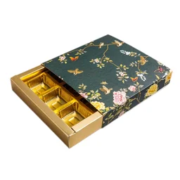 Slider Chocolate Box With Cavity - 9 Cavity, 10 Pcs, Green