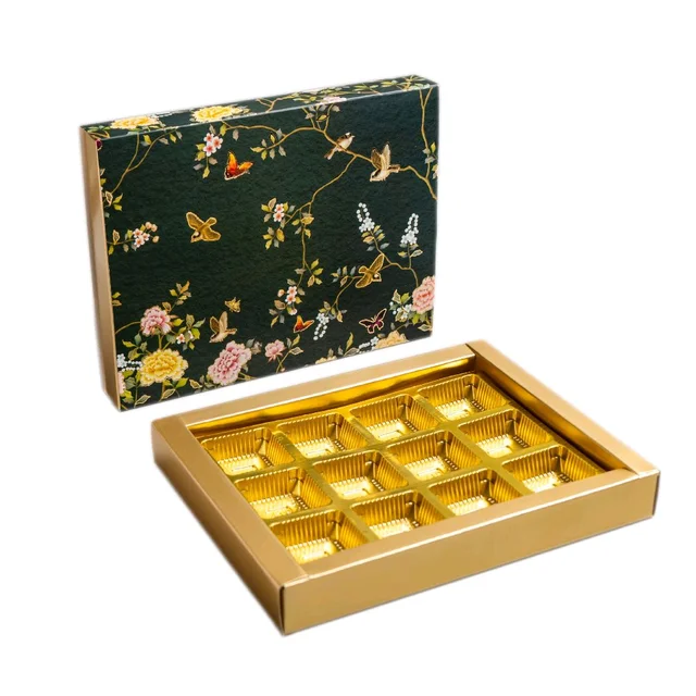 Slider Chocolate Box With Cavity - 12 Cavity, 10 Pcs, Green