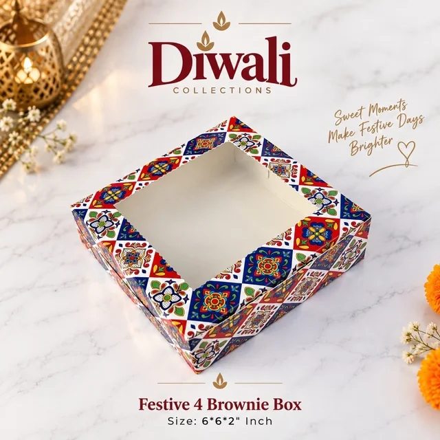 Festive Brownie Box - Four Brownie, 10 Pcs