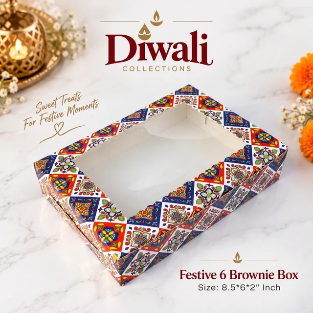 Festive Brownie Box - Six Brownie, 10 Pcs