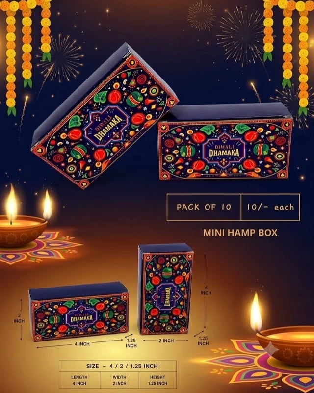 Diwali Mini Dhamaka Box - Blue, 10 Pcs