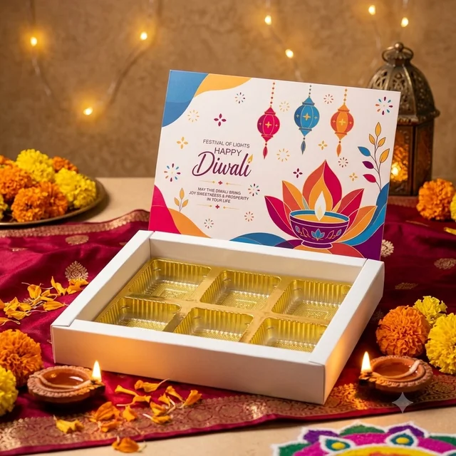 Diwali Slider Chocolate Box With Cavity - 6 Cavity, 10 Pcs, Delight 3