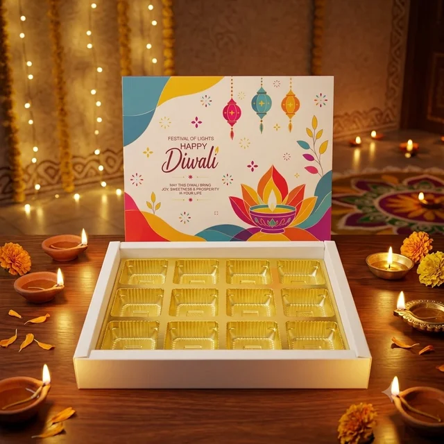 Diwali Slider Chocolate Box With Cavity - 12 Cavity, 10 Pcs, Delight 3