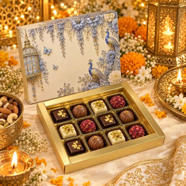 Slider Chocolate Box With Cavity - 12 Cavity, 10 Pcs, P.Blue