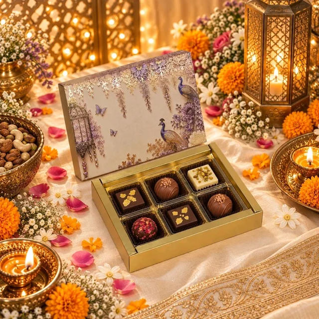 Slider Chocolate Box With Cavity - 6 Cavity, 10 Pcs, P.Lilac