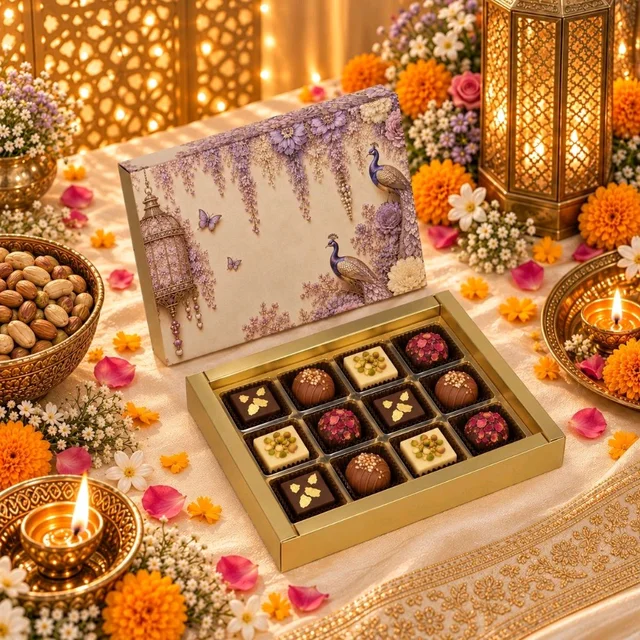 Slider Chocolate Box With Cavity - 12 Cavity, 10 Pcs, P.Lilac