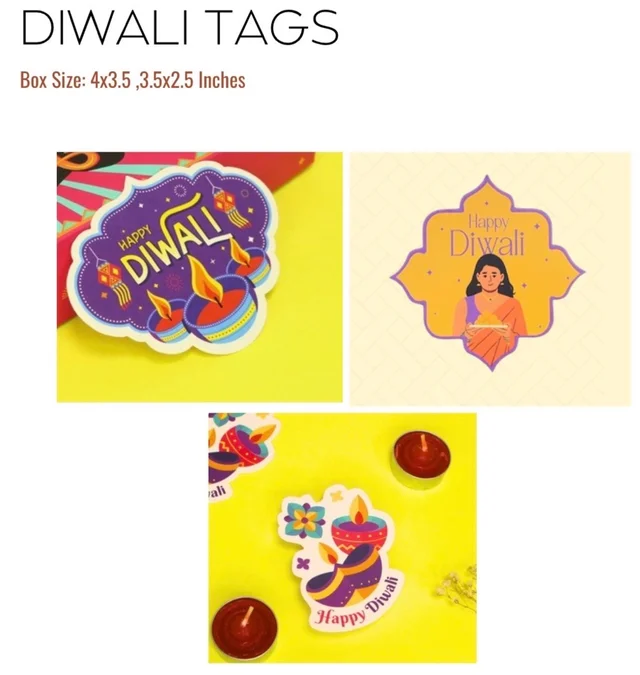 Happy Diwali Hamper Tags - 10 Pcs, Delight 2