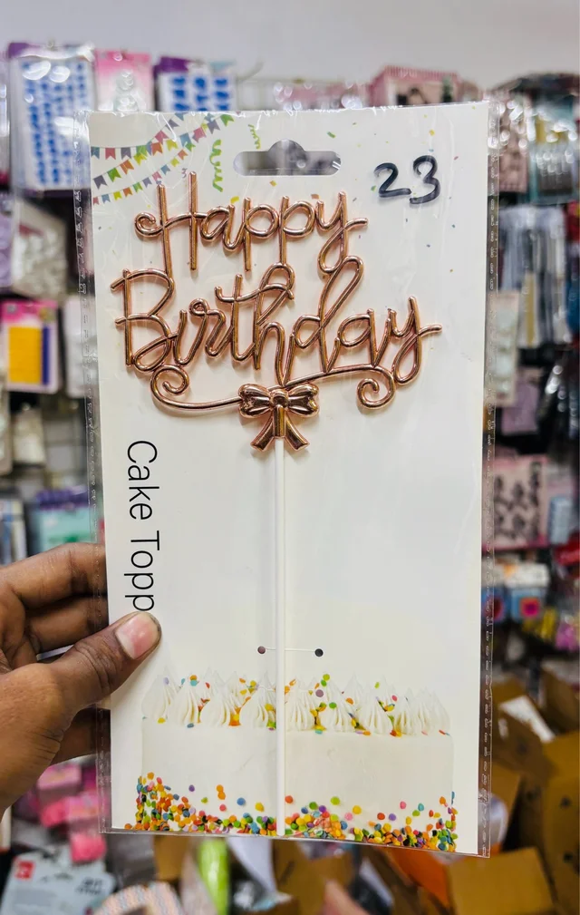 Happy Birthday Imported Topper - 1 Pc, Delight 23