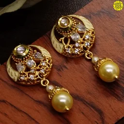 HJ Classic Designer Pearl Pendant Set - F-207 - Pearl Ivory, Gold Plating