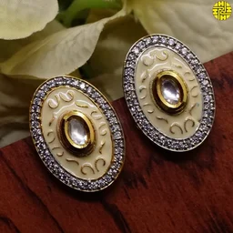 HJ Minimalist Designer pearl pendant set - f-319 - Pearl Ivory, Gold Plating