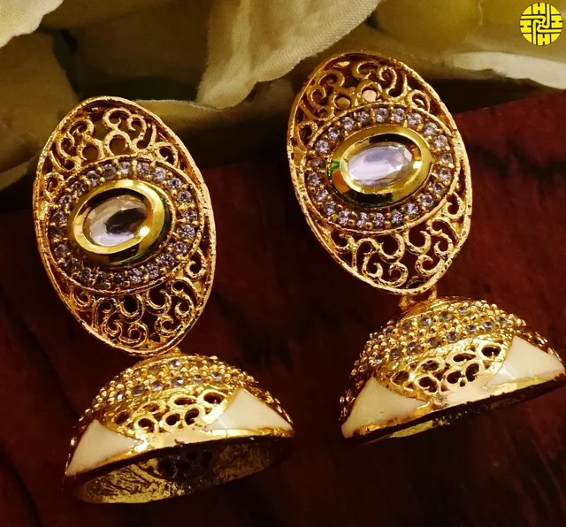 HJ Graceful Designer Pearl Pendant Set - F-321 - Pearl Ivory, Gold Plating